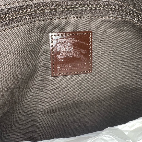 Burberry Nova Check Medium Tote Shoulder Handbag Canvas Leather Double Handle - Picture 5 of 6